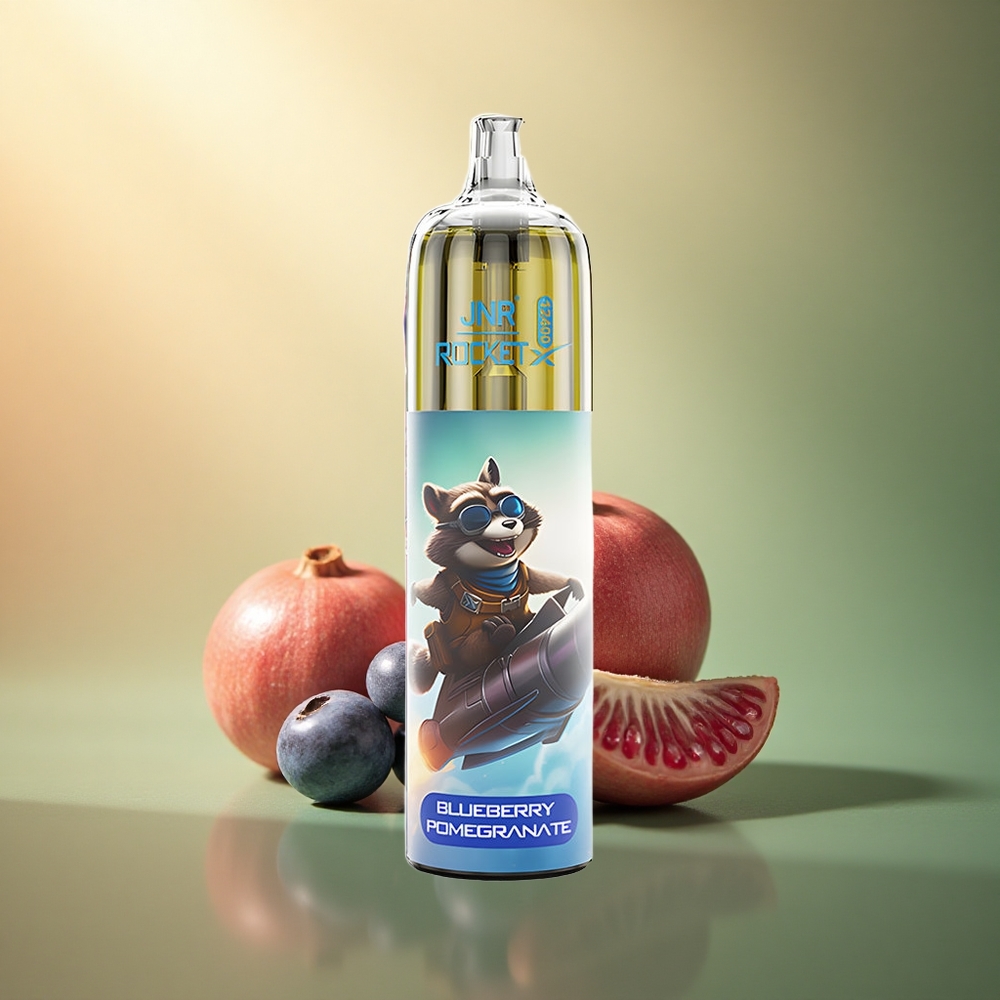 JNR Rocket-X 12400 العليقة الرمان مع ضبط تدفق الهواء وضوء آر جي بي ومحتوى النيكوتين 5%