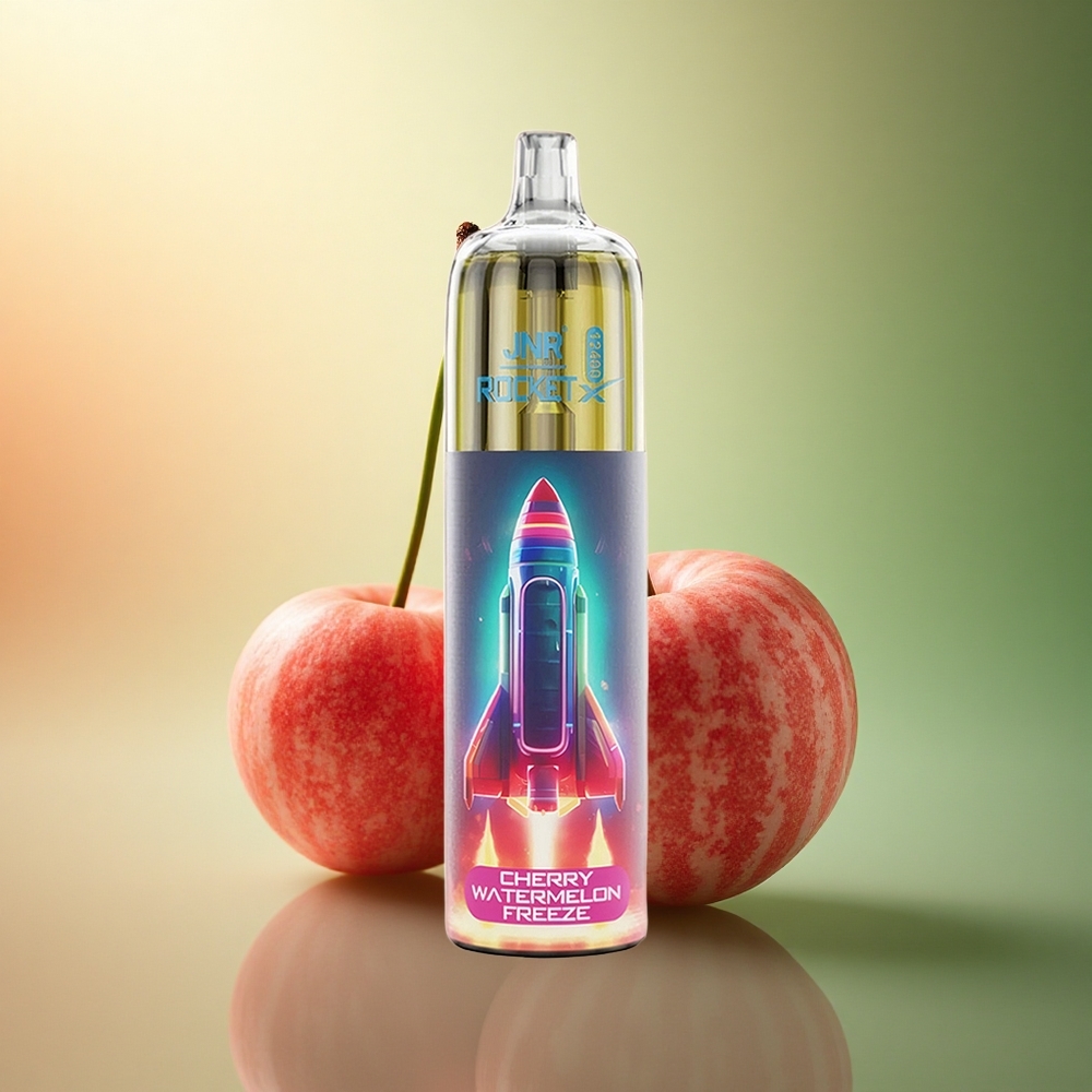 JNR Rocket-X 12400 مشروب الكرز والبطيخ المثلج مع ضبط تدفق الهواء وبطارية 850 مللي أمبير في الساعة ومحتوى نيكوتين 5%