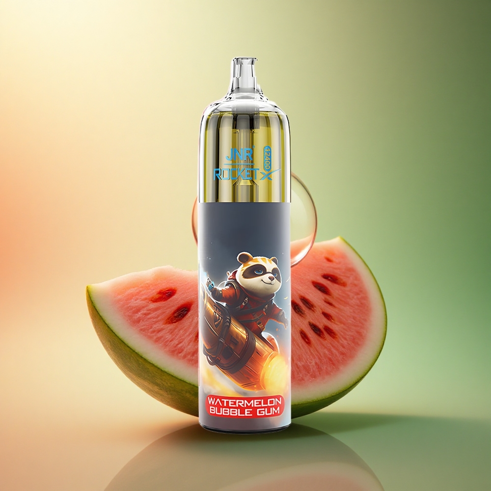 JNR Rocket-X 12400 علكة البطيخ الفقاعية مع ضبط تدفق الهواء وبطارية 850 مللي أمبير وإضاءة RGB