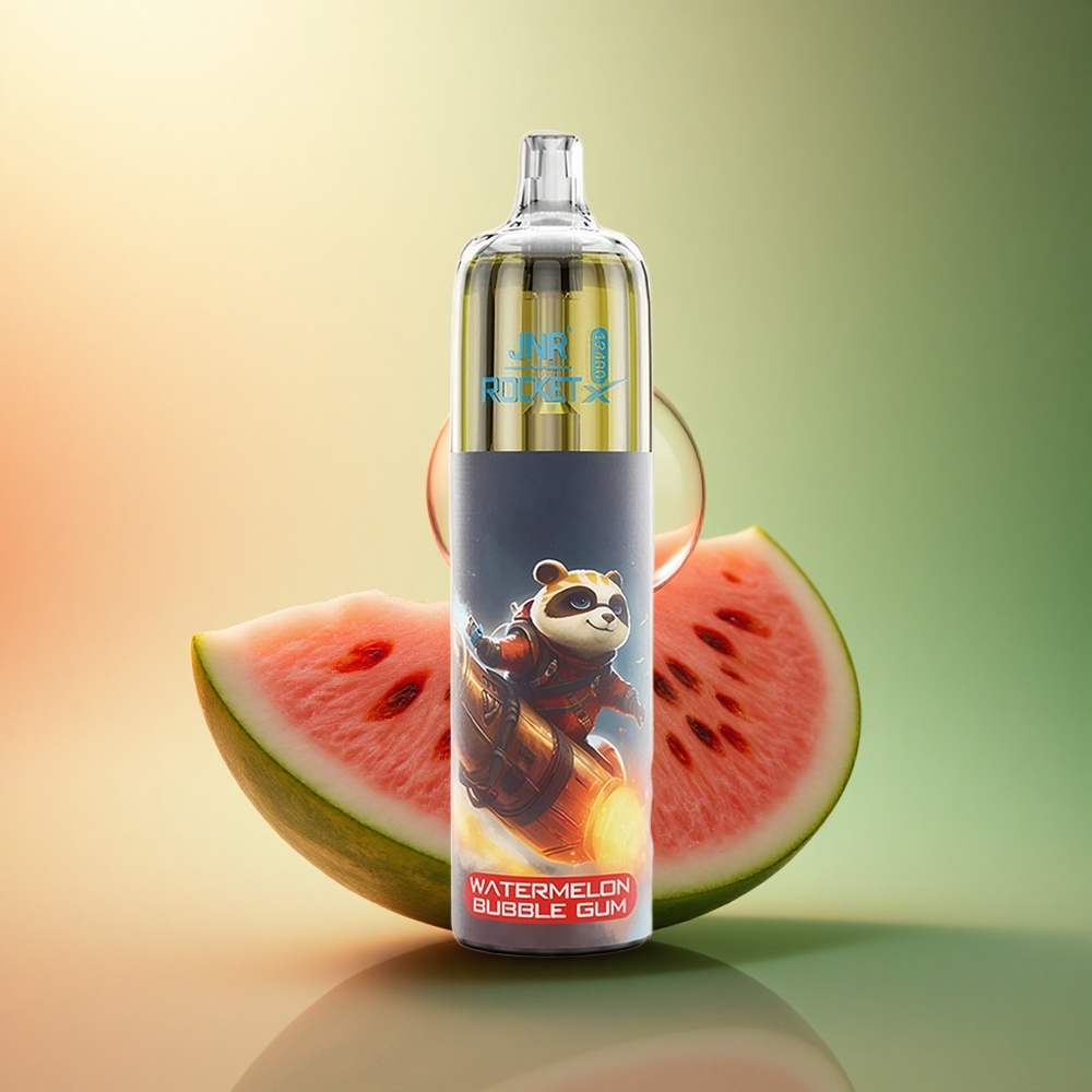 JNR Rocket-X 12400 علكة البطيخ الفقاعية مع ضبط تدفق الهواء وبطارية 850 مللي أمبير وإضاءة RGB