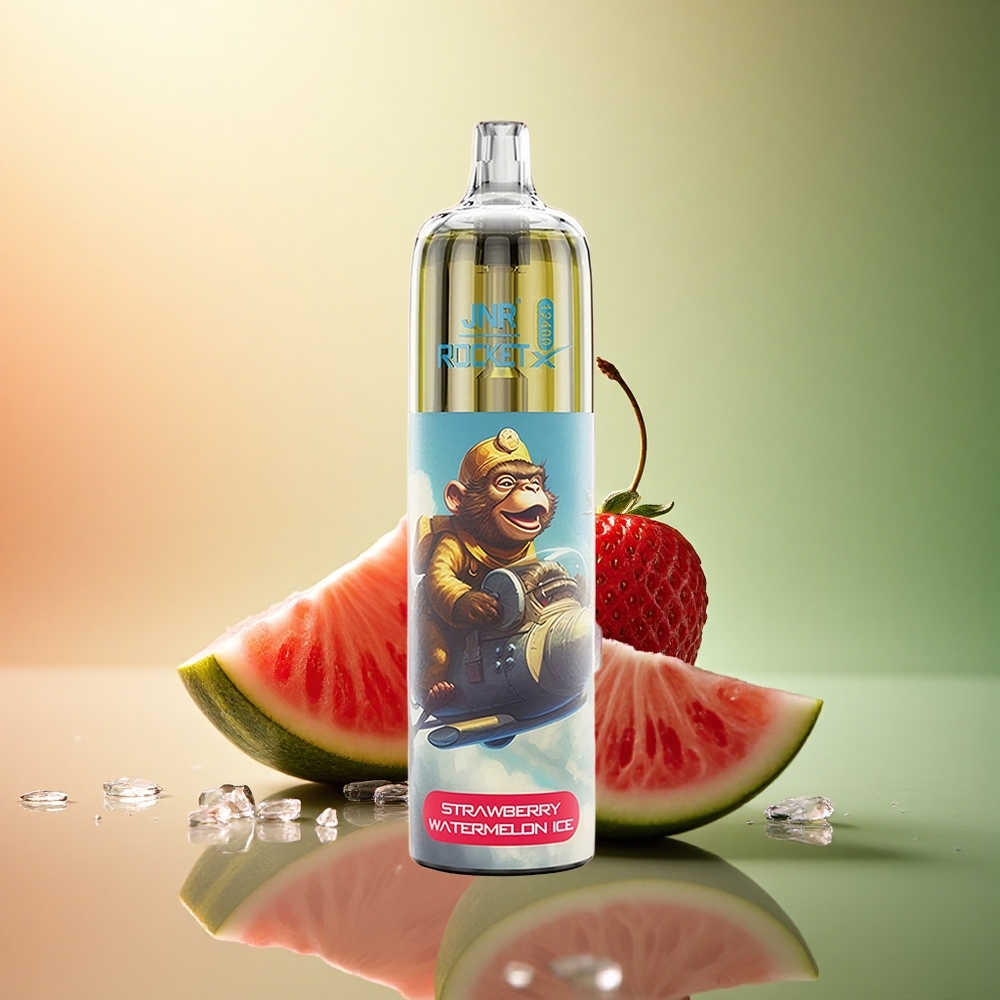 JNR Rocket-X 12400 فراولة بطيخ مثلج مع ضوء RGB ونيكوتين 5%
