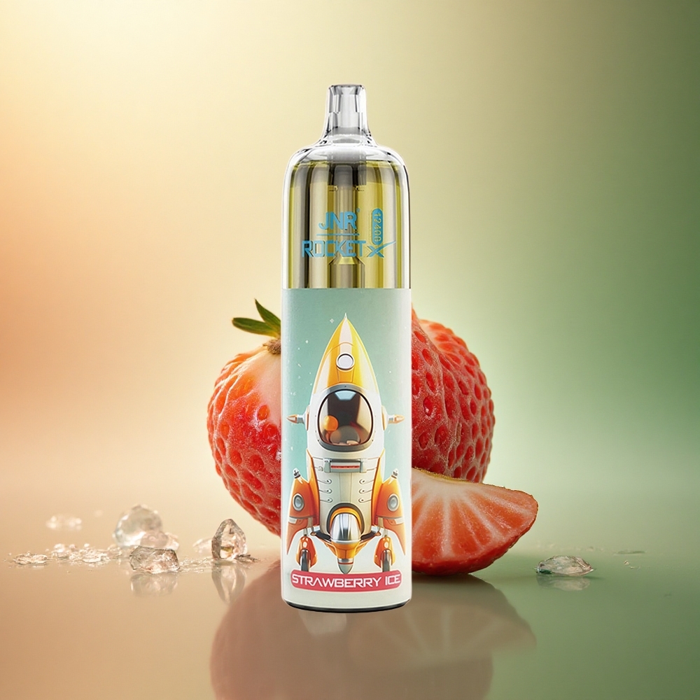 JNR Rocket-X 12400 فراولة آيس مع ضبط تدفق الهواء وإضاءة آر جي بي