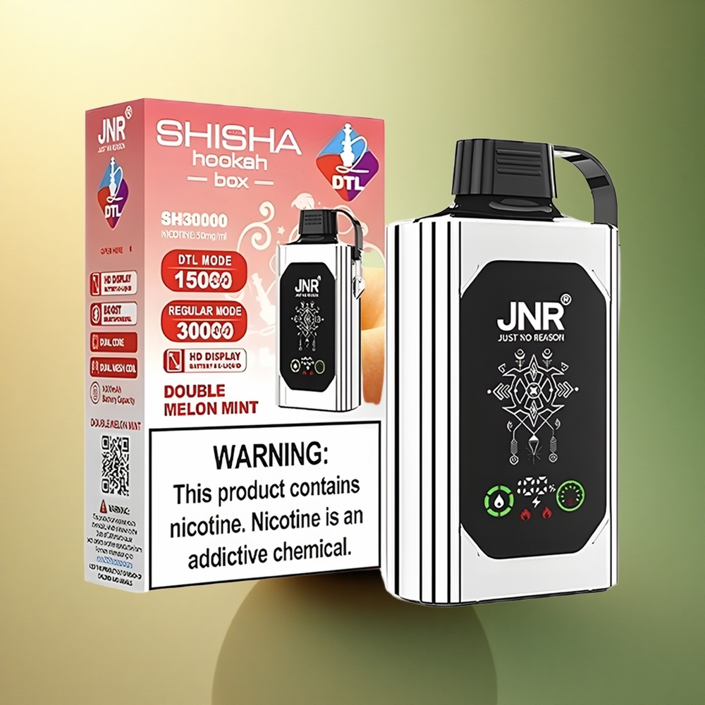 JNR Shisha Hookah Box 20500 تفاحتين مزدوجتين بشاشة عالية الدقة وبطارية 1000 مللي أمبير