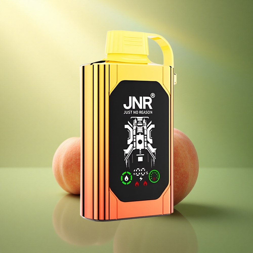 JNR Shisha Hookah Box 20500 الخوخ العصيري بشاشة عالية الدقة ونيكوتين 5%