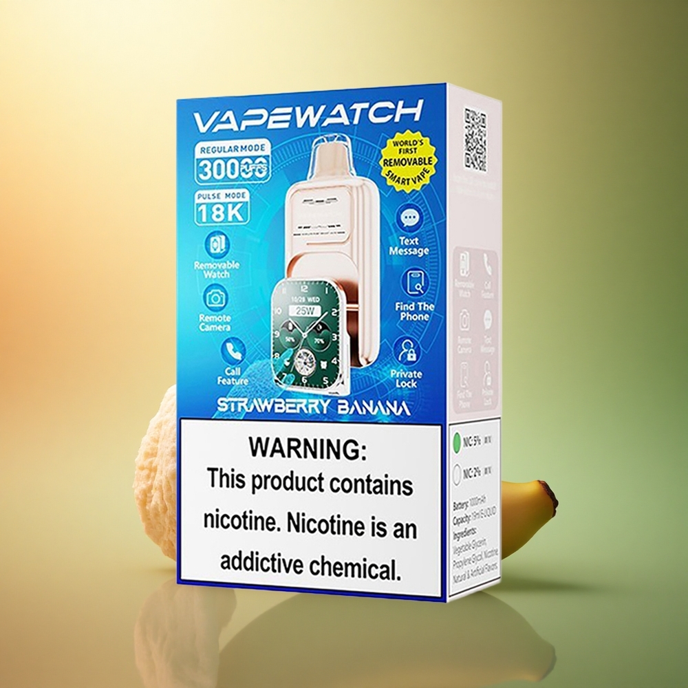 JNR VapeWatch 30000 فراولة موز مع 1000mAh ونسبة نيكوتين 5%