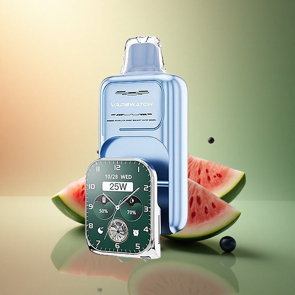 JNR VapeWatch 30000 العنب البري البطيخ مع 5% نيكوتين وشاحن نوع-C سريع