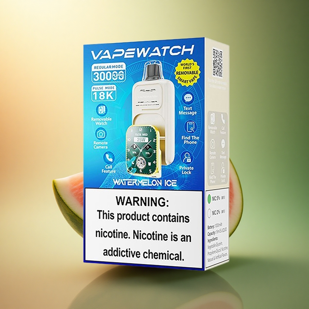 JNR VapeWatch 30000 بطيخ مثلج بـ 5% نيكوتين وشاحن نوع سي