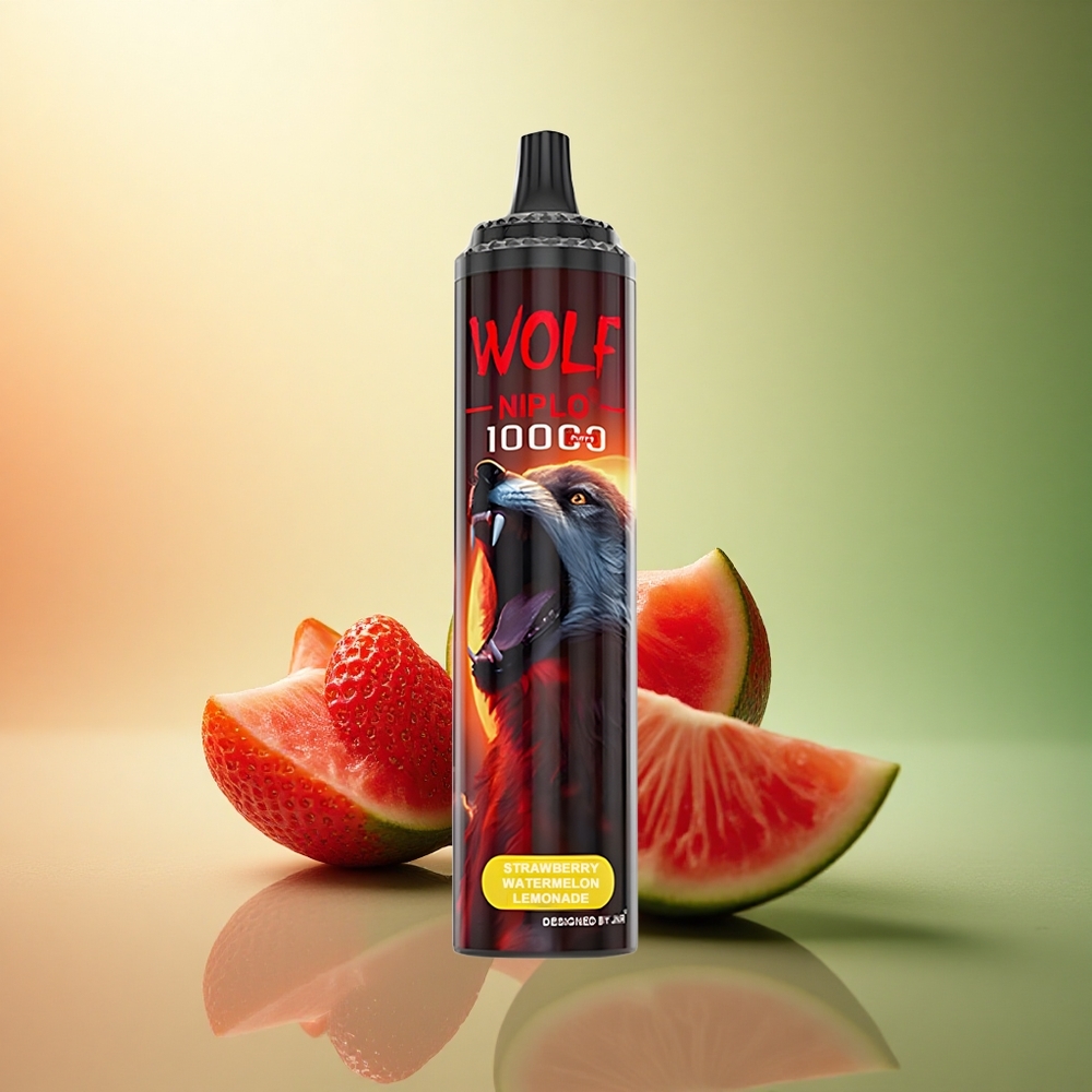 JNR Wolf Niplo 10000 فراولة بطيخ ليموناضة بشحن سريع نوع سي وبطارية 650 مللي أمبير