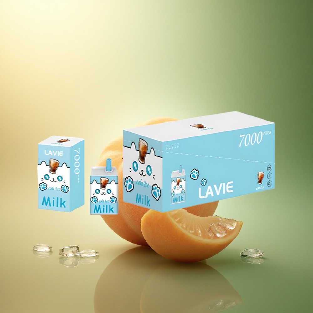 Lavie Milk 7000 Puffs كولا آيس 5٪ نيكوتين 600 مللي أمبير