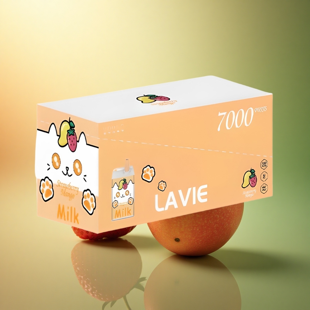 Lavie Milk 7000 Puffs فراولة مانجو 600 مللي أمبير